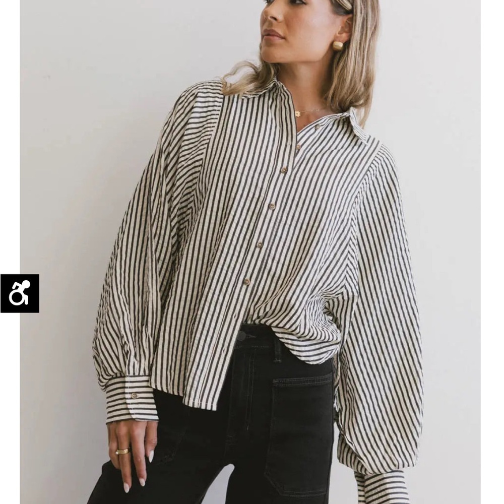 Bohme Black and White Oversized Button Down Shirt